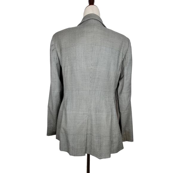 Escada Blazer US 10 Forest Glen Check Plaid Tailored Nipped Waist EU 42 - Picture 4 of 7